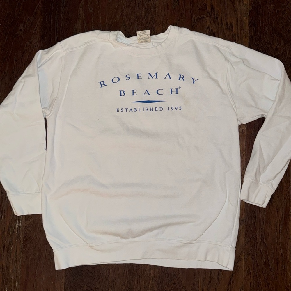 Rosemary Beach, Custom Colors white sweatshirt/Adult Large